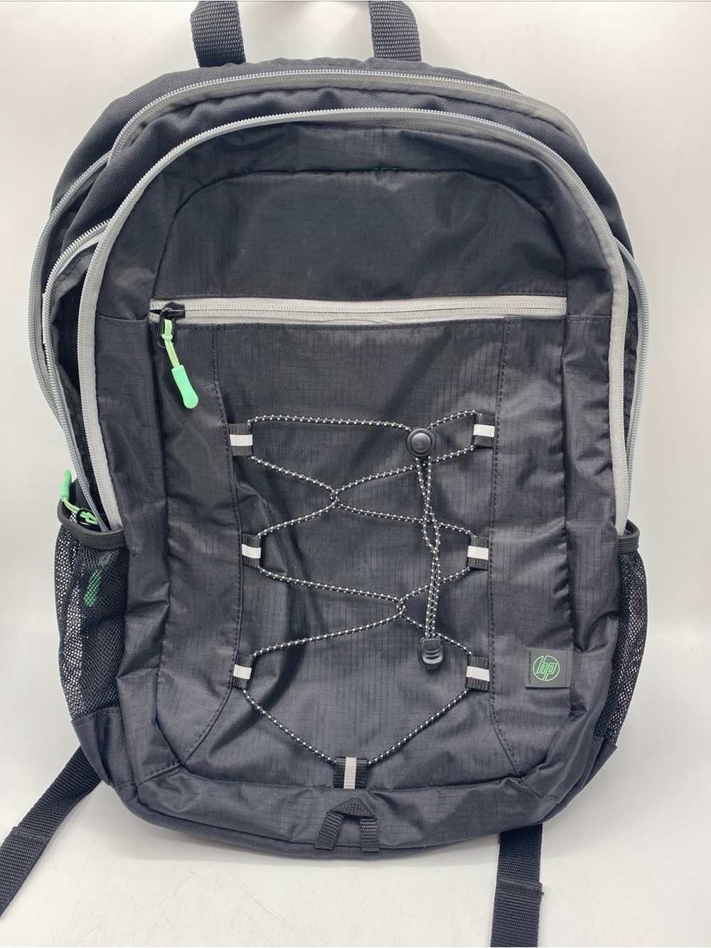 HP 15.6″ Active Backpack Black Mint Green Padded Straps Interiors Dividers Zip